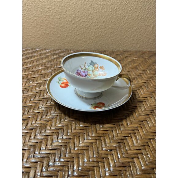 Vintage E&R 1886 Golden Crown Bavaria Orchard Tea Cup & Saucer Set - Picture 1 of 6